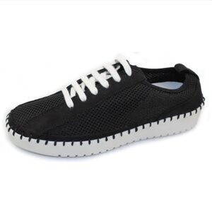 🆕 NWOB Eric Michael Women's Beatrice In Black Mesh/Nubuck in Size 39